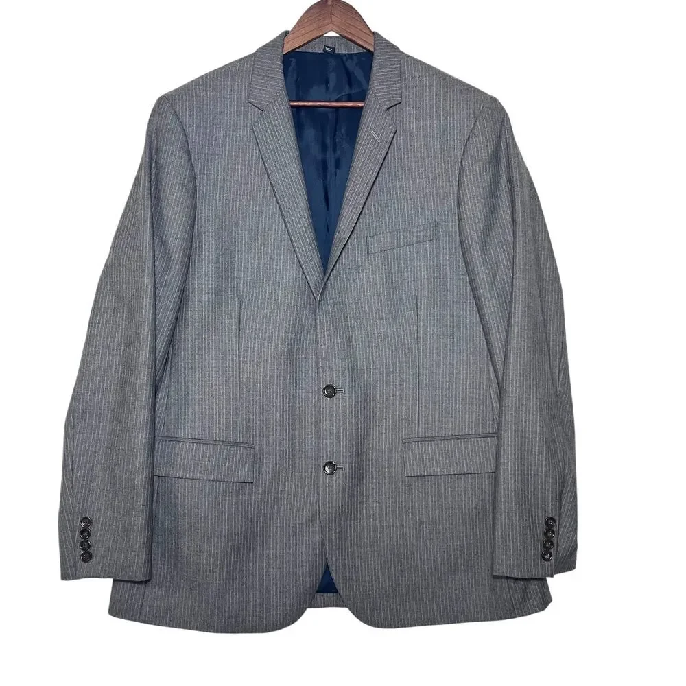 J.CREW Thompson 44L Wool Pinstripe A9554 2 Button‎ Blazer Jacket Sport Coat